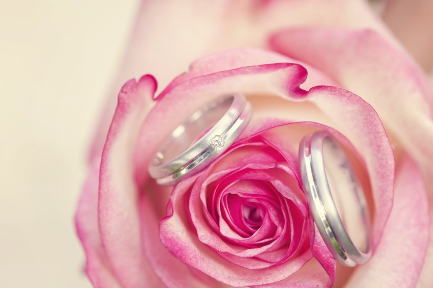 Detail snubních prstenů z bílého zlata z online klenotnictví.